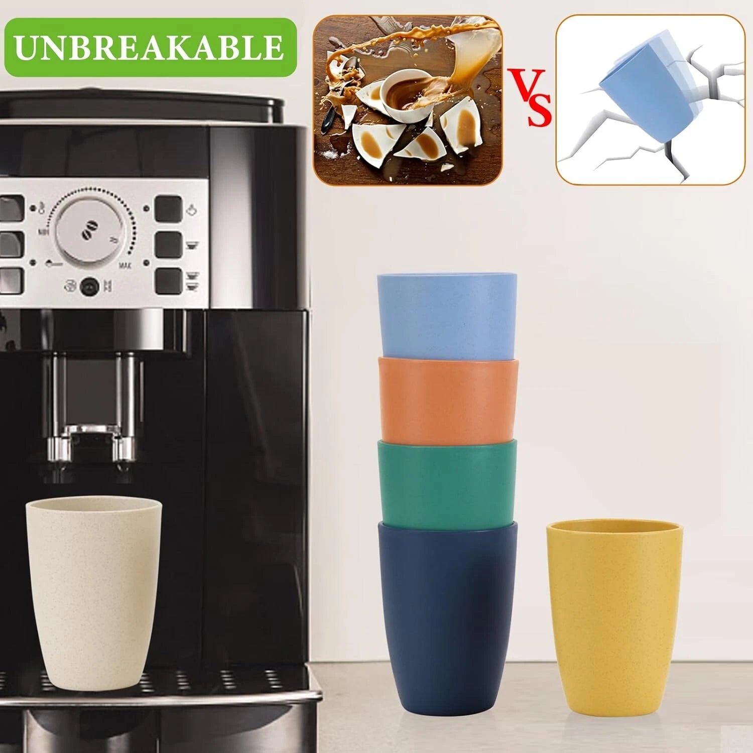 Mfacoy Wheat Straw Cups Set of 6, 12 oz Unbreakable Drinking Cups, 12 OZ | eBay