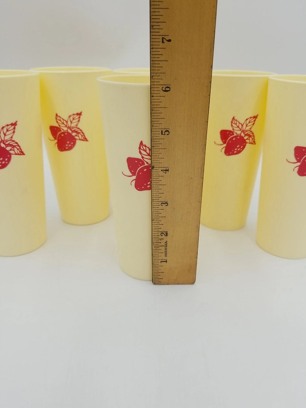 Vintage Nasco Japan Set of 6 Plastic Strawberry Drinking Tumbler Cups Cream/Red | eBay