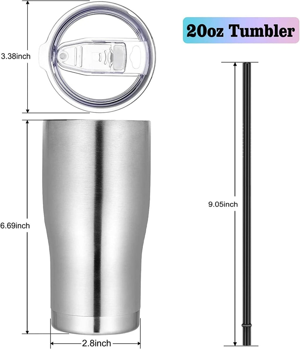 Set of 6 20oz Stainless Steel Travel Tumblers - Perfect for Hot & Cold Drinks | eBay