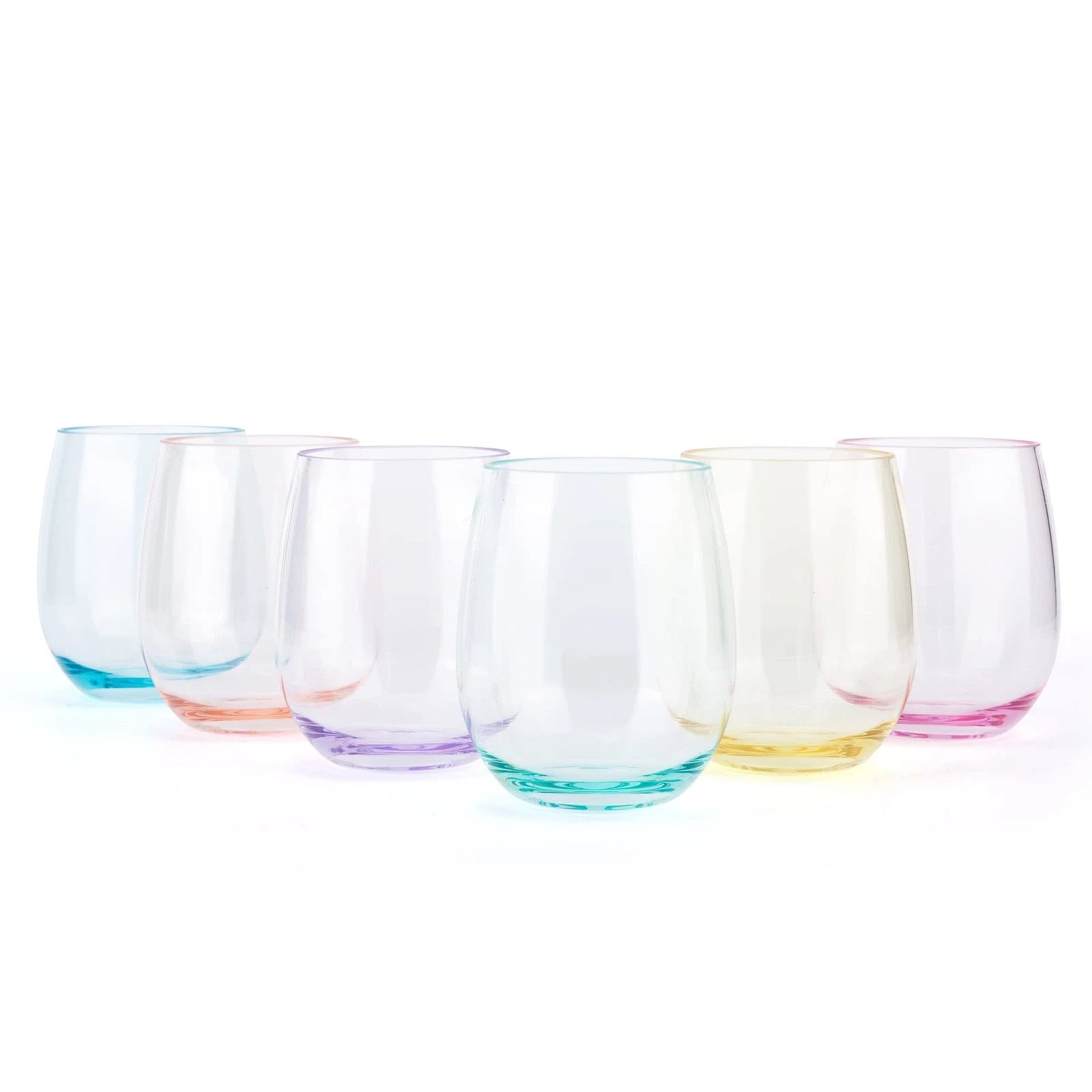 Unbreakable 18-ounce Acrylic Stemless Wine Glasses, set of 6 Mutlicolor | eBay