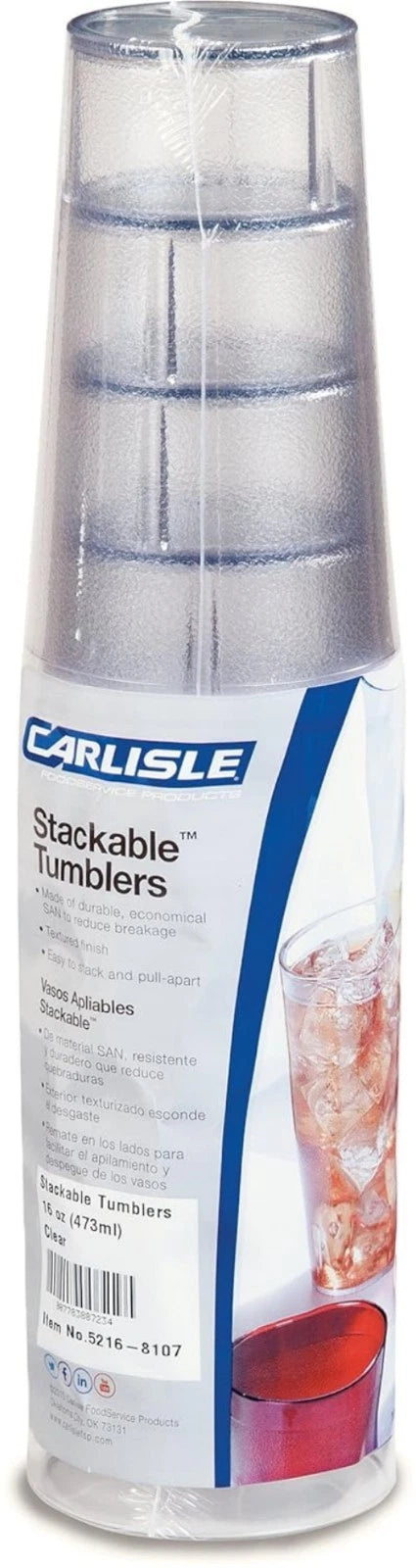 Set of 6 Stackable 16 oz Shatter-Resistant BPA-Free Tumblers – Clear & Durable | eBay