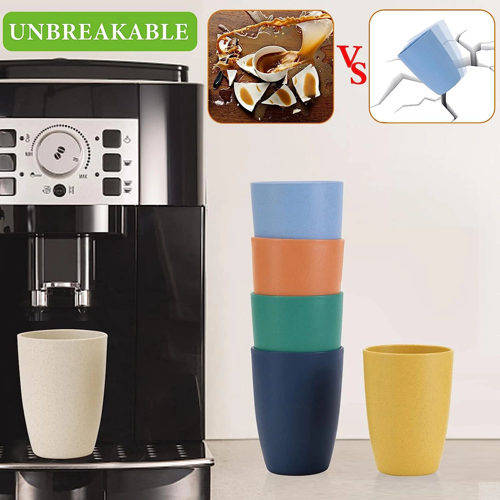 Wheat Straw Cups Set of 6, 12 Oz Unbreakable Drinking, Reusable, Stackable Tumbl | eBay