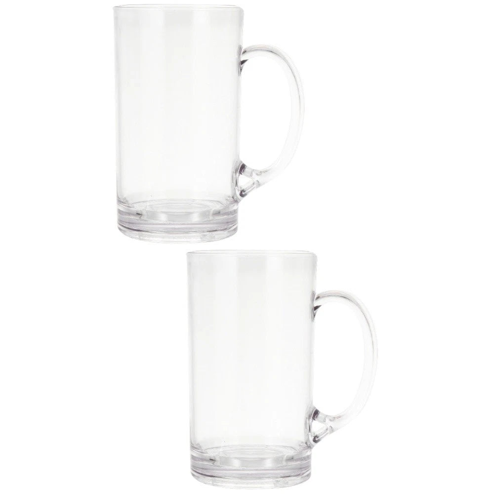 Set of 2 Transparent Beer Mug Drinking Cup Clear Glass Coffee Mugs | eBay