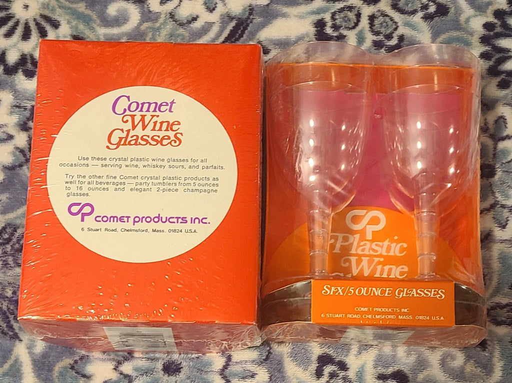 Vtg Lot Of (2)Sets Comet OnePiece Elegant Plastic Wine Glasses 5 Oz Clear 6/Pack | eBay