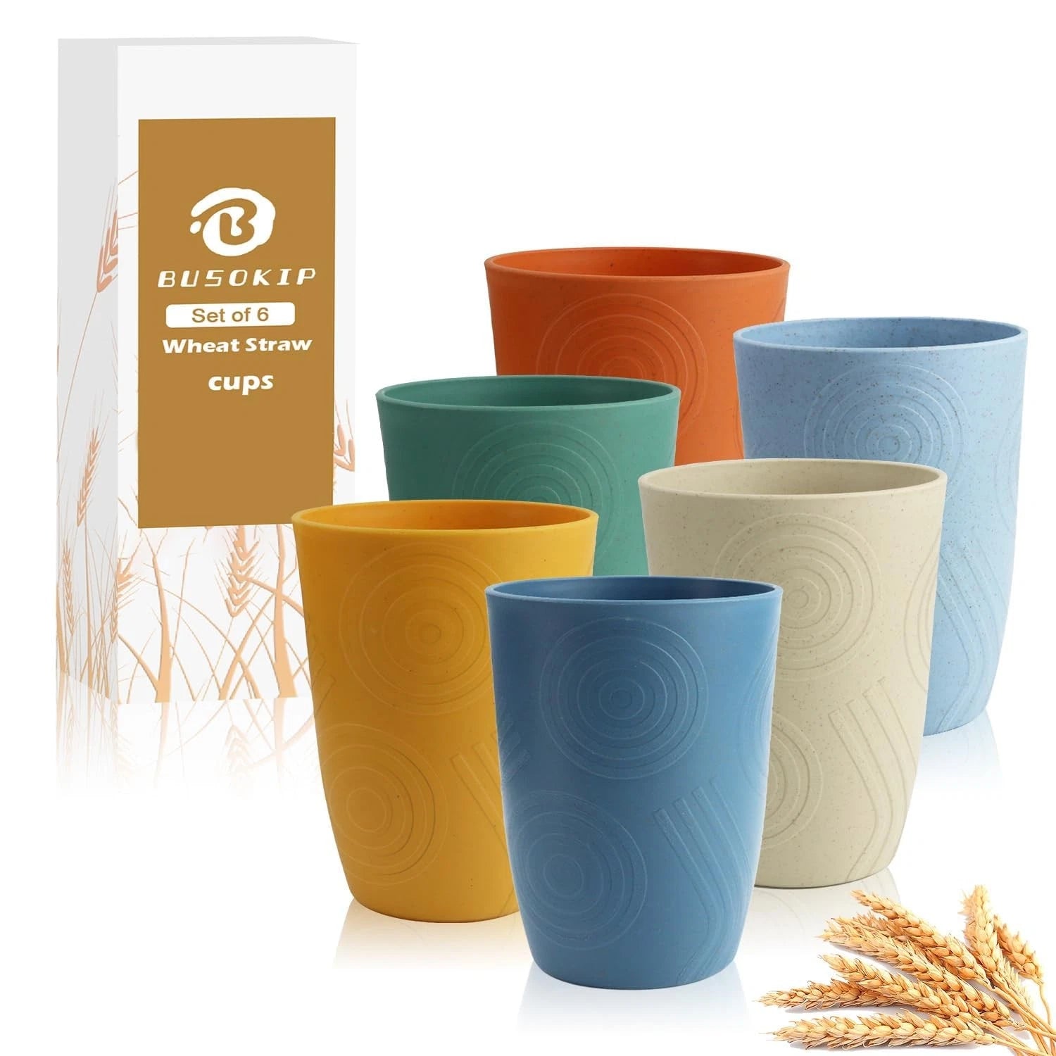 12 oz Wheat Straw Cups Set of 6, Alternatives to Plastic Cups Reusable, Unbre... | eBay