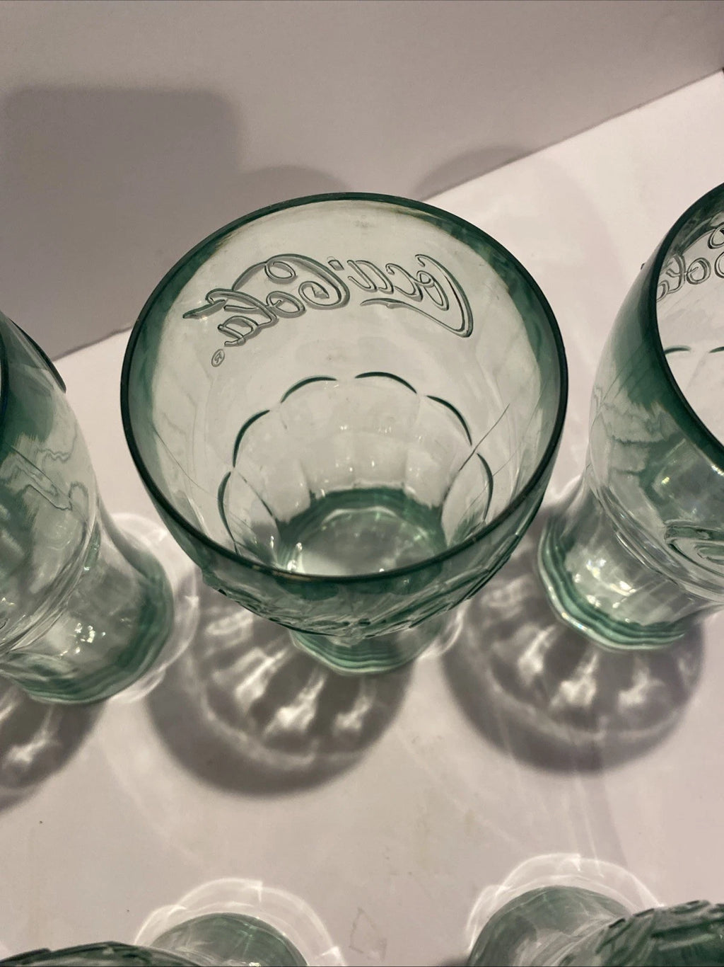 Set of 7 Coca -Cola Green Plastic Tumblers 6” Embossed Logo VTG Style Cups | eBay