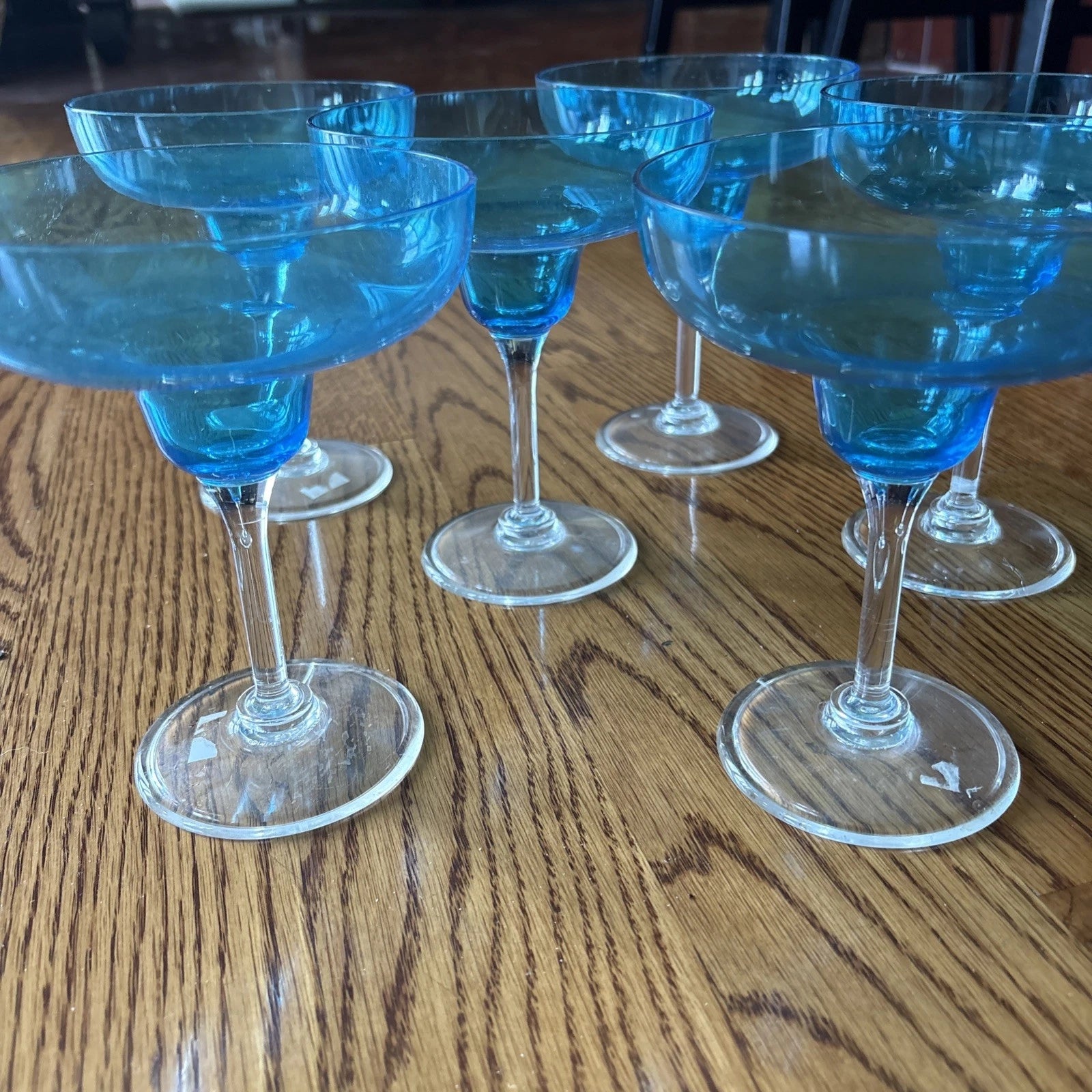 Set 6 Blue Plastic Acrylic Margarita Glasses Frozen Drinks New Precision Craft | eBay