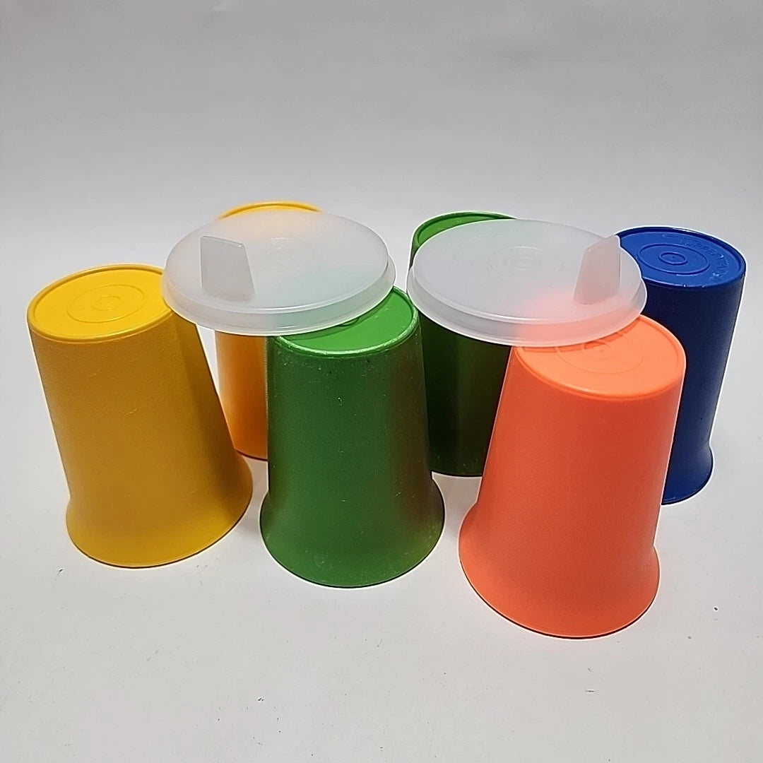 Set Of 6 Vintage Tupperware Bell Tumblers Kids Small Juice Cups #109 + 2 Covers | eBay