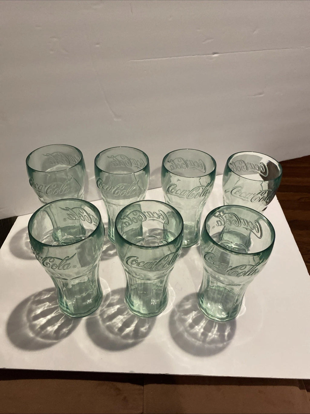 Set of 7 Coca -Cola Green Plastic Tumblers 6” Embossed Logo VTG Style Cups | eBay