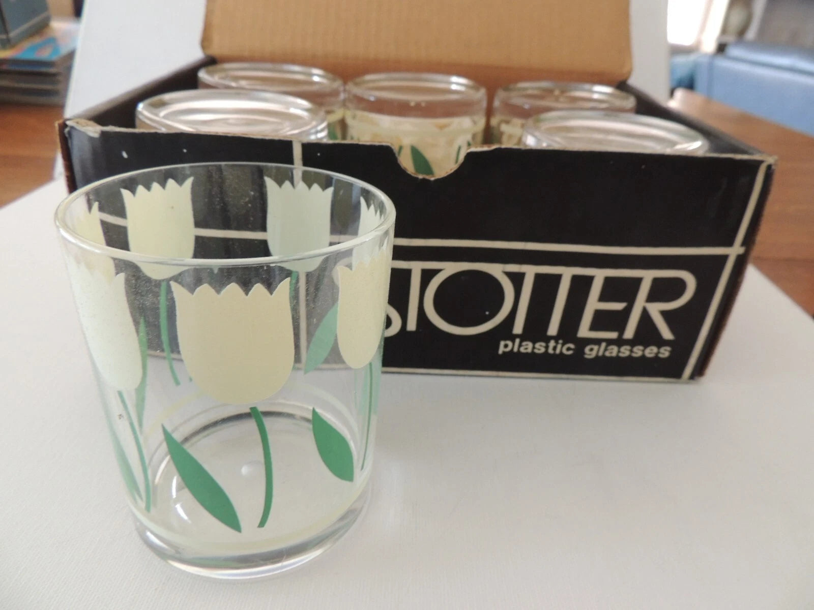 NIB VINTAGE STOTTER 98-08 VANILLA TULIP PLASTIC TUMBLERS SET OF 6 | eBay