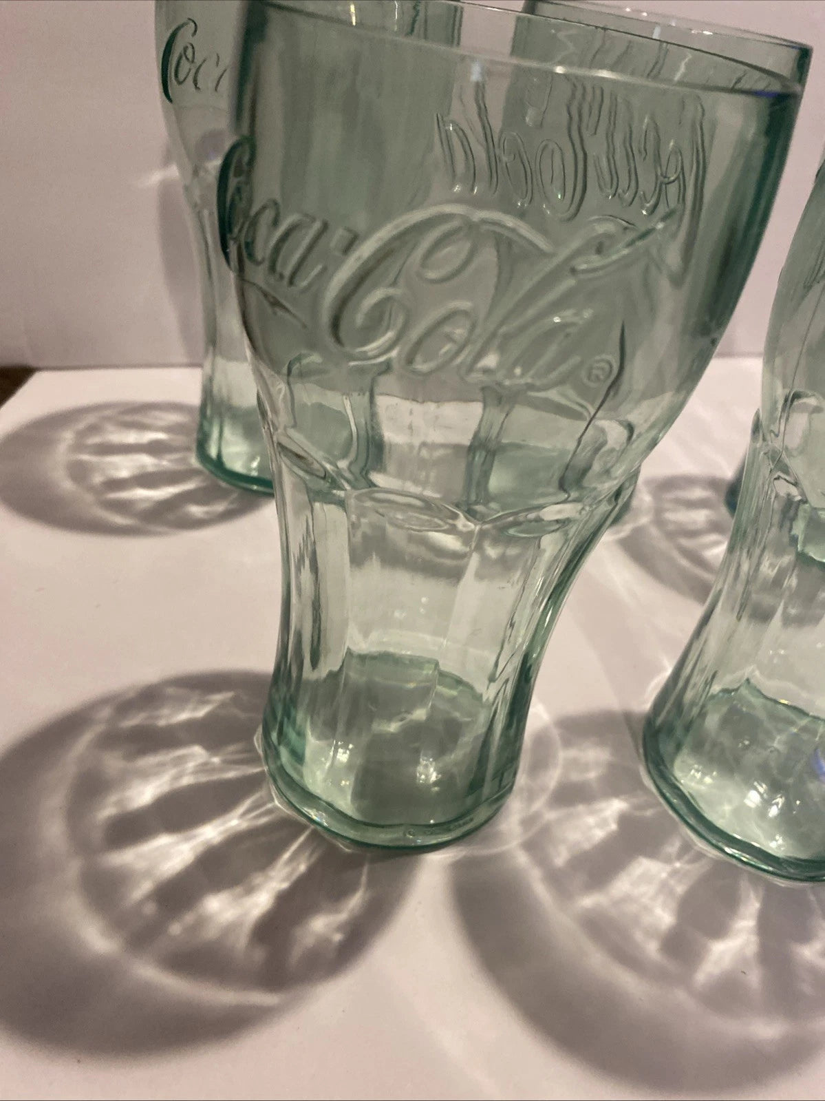 Set of 7 Coca -Cola Green Plastic Tumblers 6” Embossed Logo VTG Style Cups | eBay