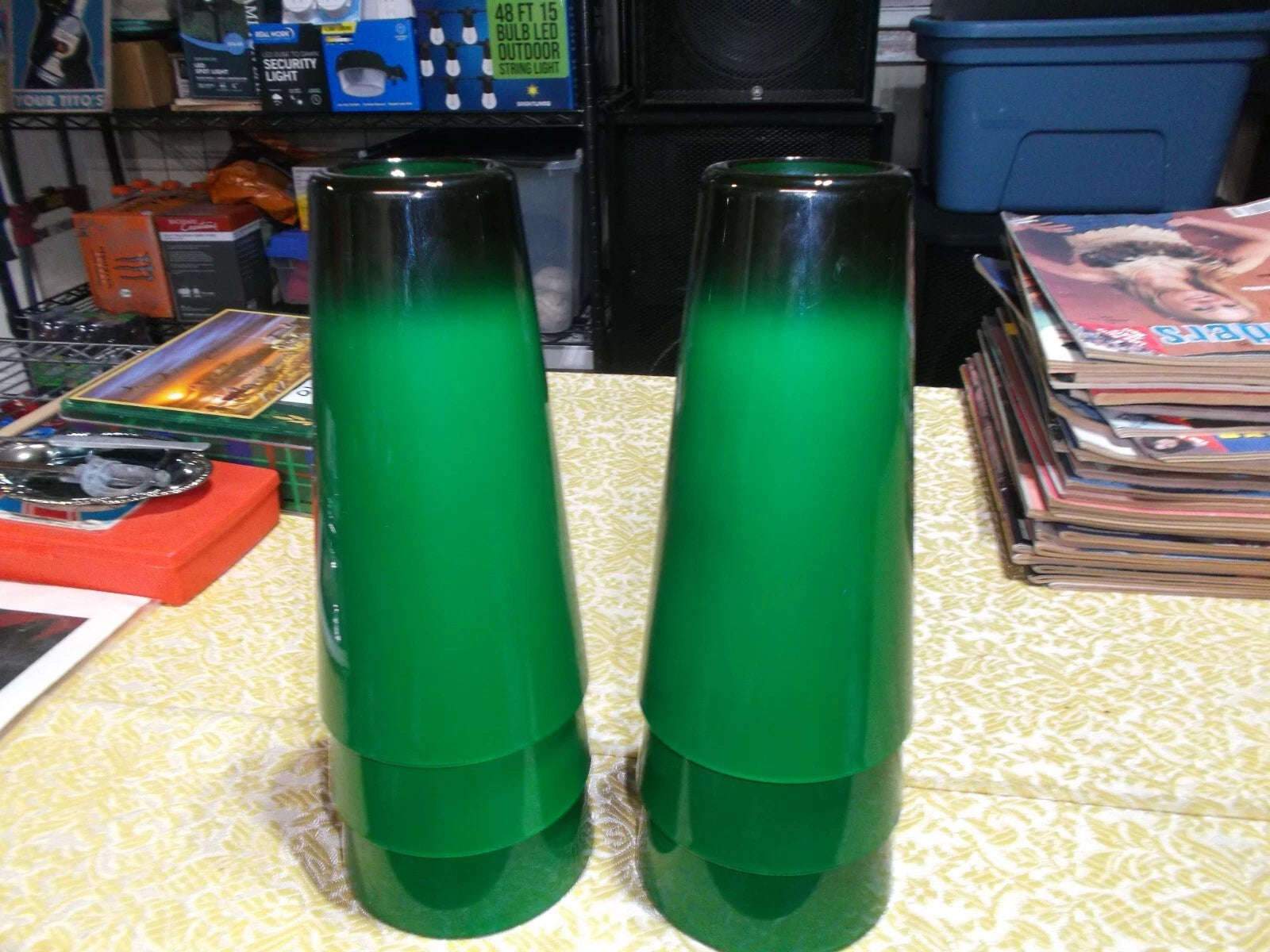Set of 6 Hard Plastic Tumblers Vivid Green | eBay