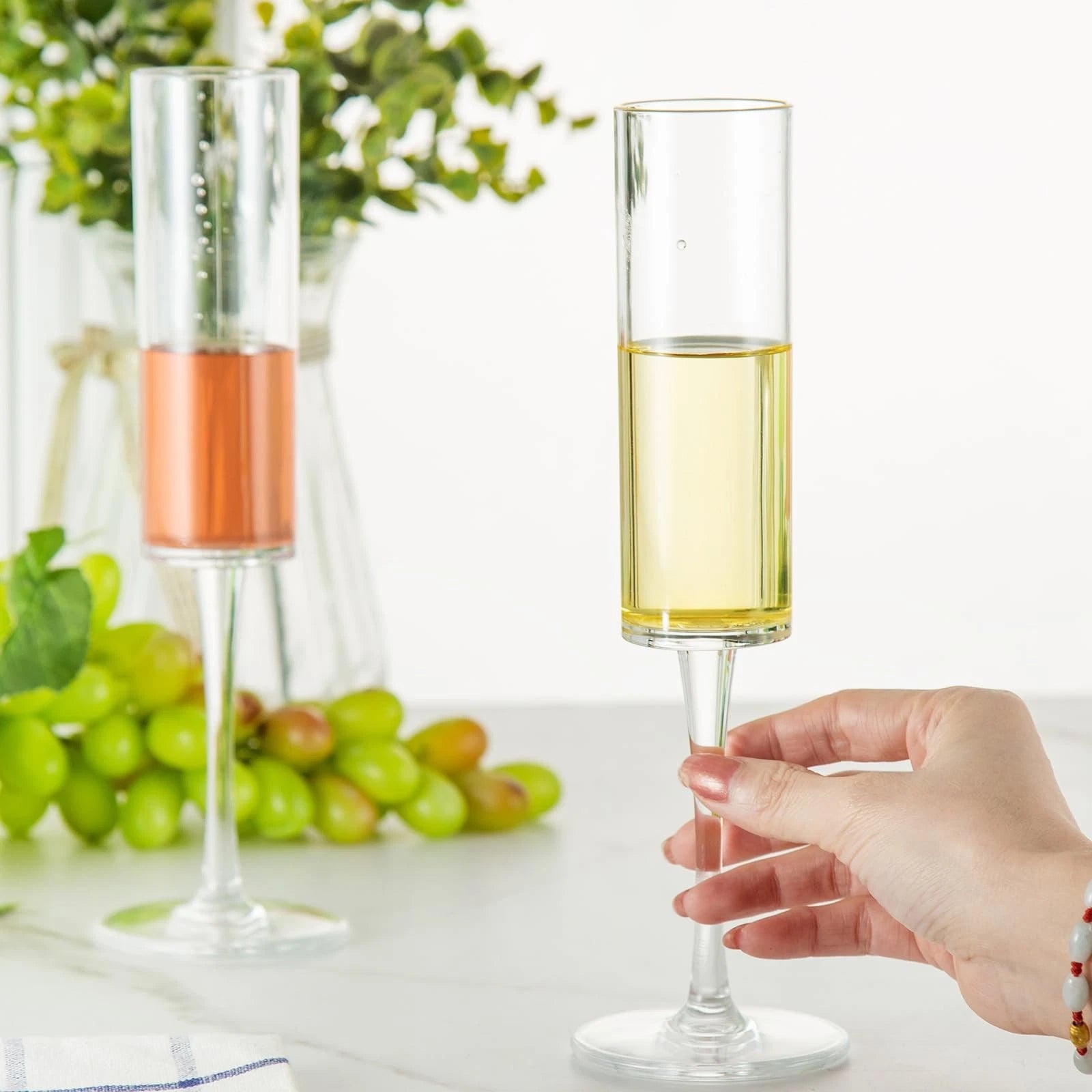 Set of 12 Unbreakable Plastic Champagne Flutes, 6 oz Toasting Glasses | eBay