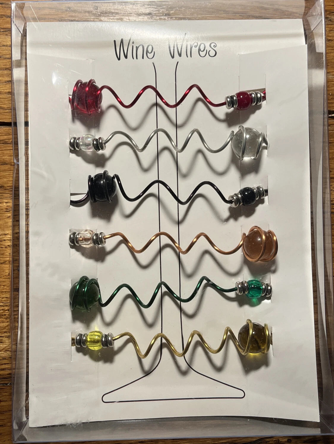 New Set Of 6 Wine Glass Charm Drink Markers. Colorful Wire, Beads And Marbles | eBay