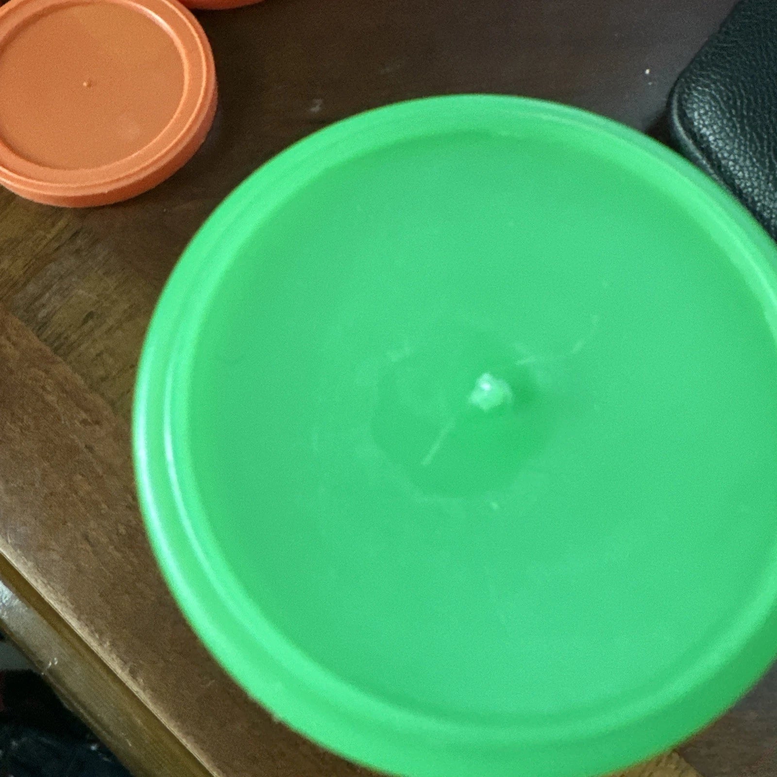 VTG Set of 6 Plastic Classes Green Orange and Yellow with 3 orange Lids | eBay