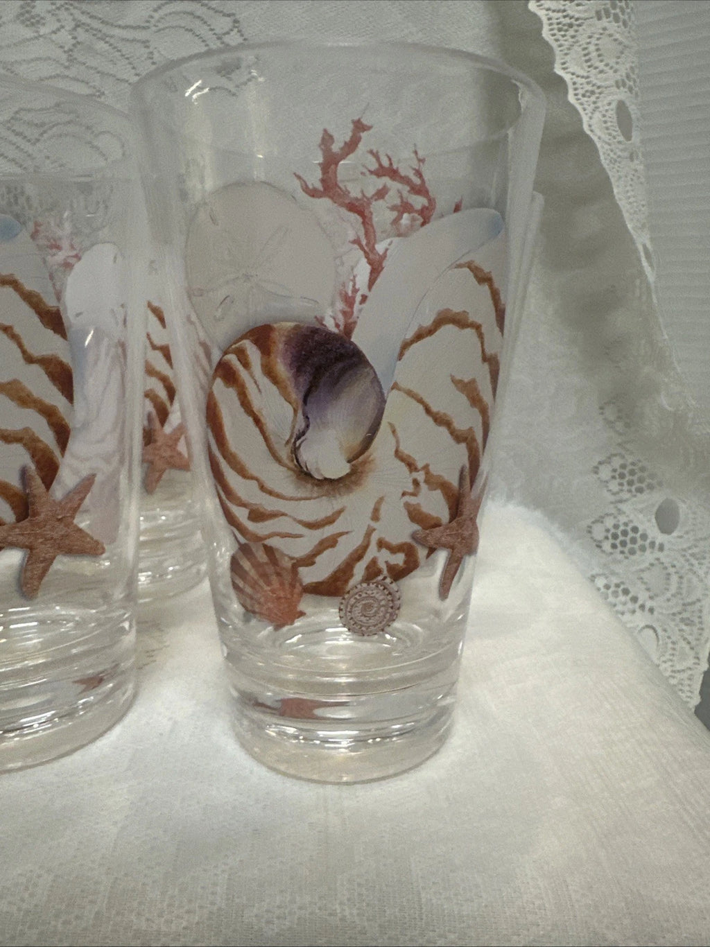 Seashell Acrylic Tumblers Seashells Conch Set of 6 Nautical | eBay