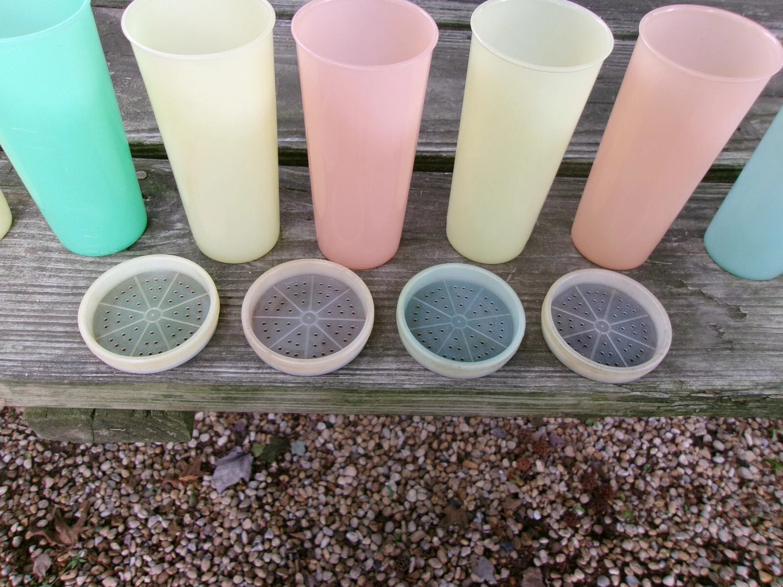 Lot of 7 Vtg. Tupperware Pastel Tumblers 6" Drinking Glasses - 8 Oz + 4 Coaster | eBay