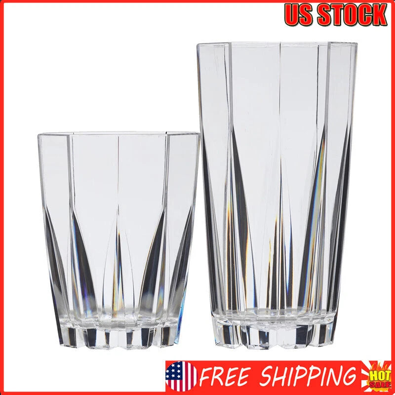 24-Ounce Clear Stackable Tumblers Set of 12 Drinkware Acrylic Dishwasher Safe | eBay
