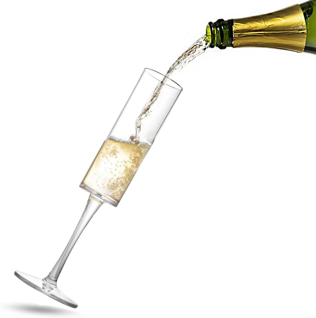 Elsjoy Set of 8 Acrylic Champagne Flutes, 6 Oz Unbreakable Champagne Glasses Reu | eBay