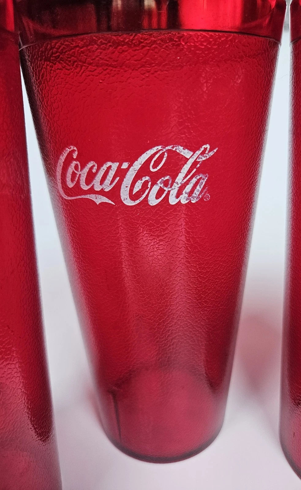 Coca-Cola Coke Ruby Red Plastic Tumblers Set of 6 - 20oz Cups Restaurant READ | eBay