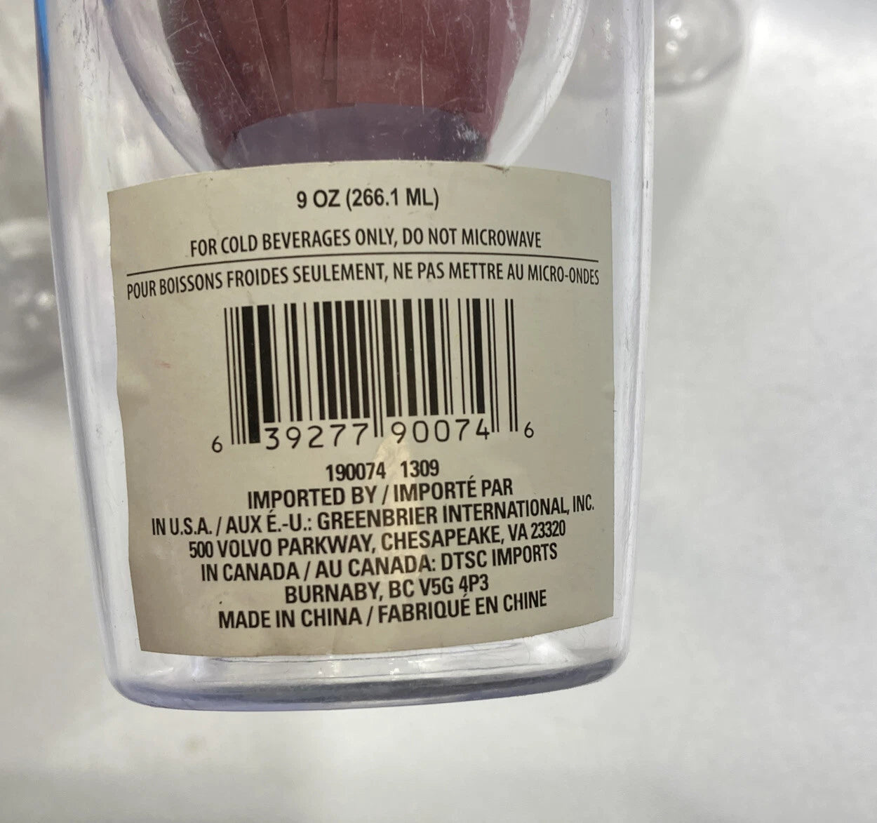 Wine Glass Plastic Tumbler Clear Encased Goblet Cups with Lid Set Of Six | eBay