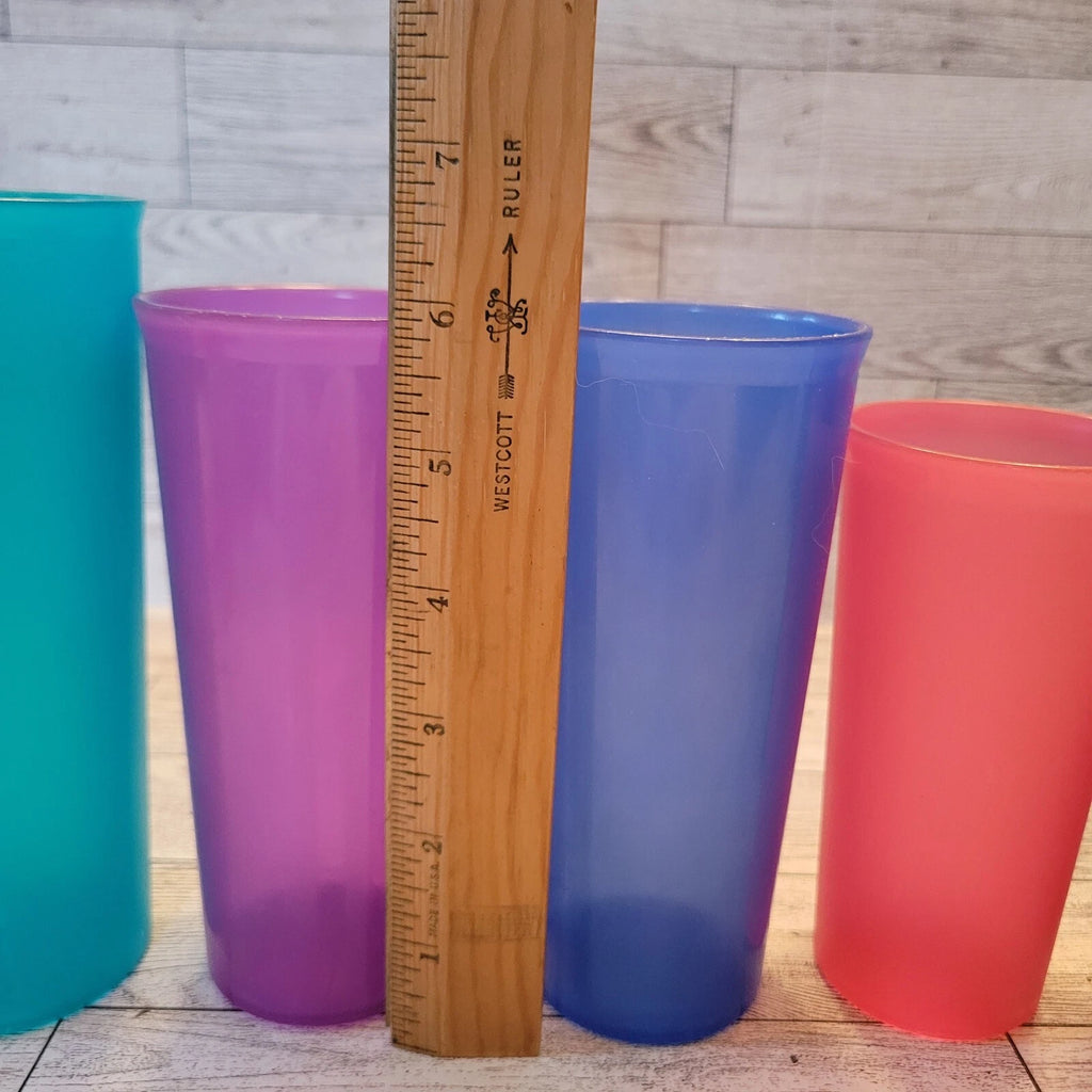 Vintage Tupperware Lot of 6 Jewel Tone Plastic Tumblers 9 12 16 oz Drinking Cups | eBay