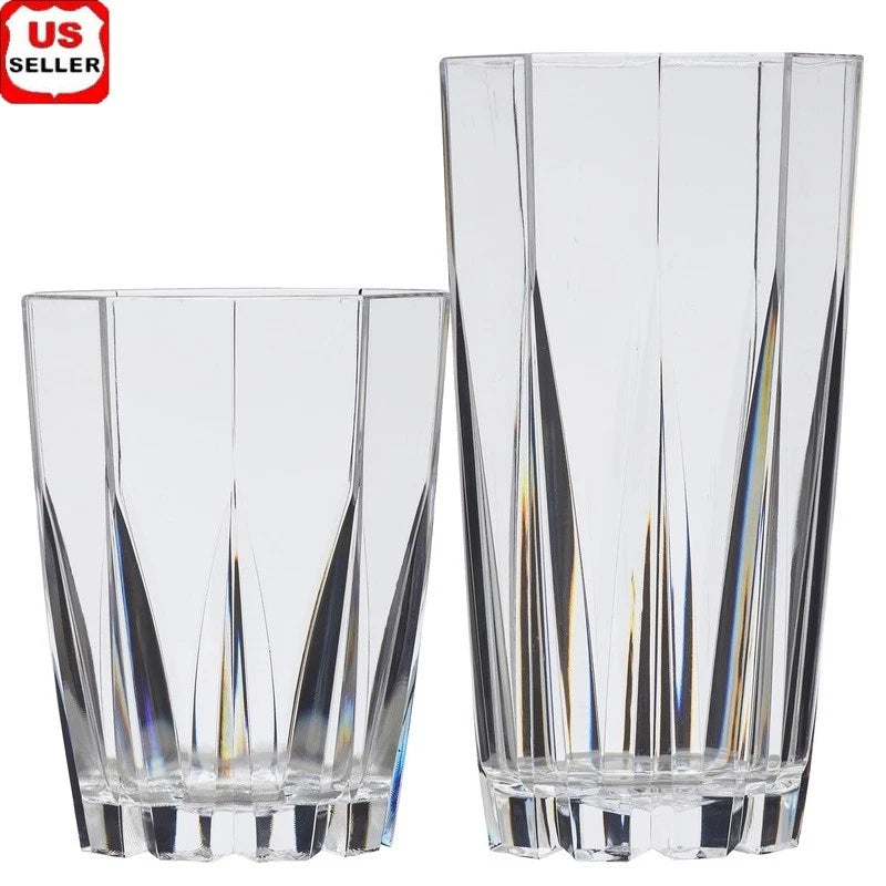 Stackable Unbreakable Acrylic Tumblers Set of 12 Indoor Outdoor Drinkware New | eBay