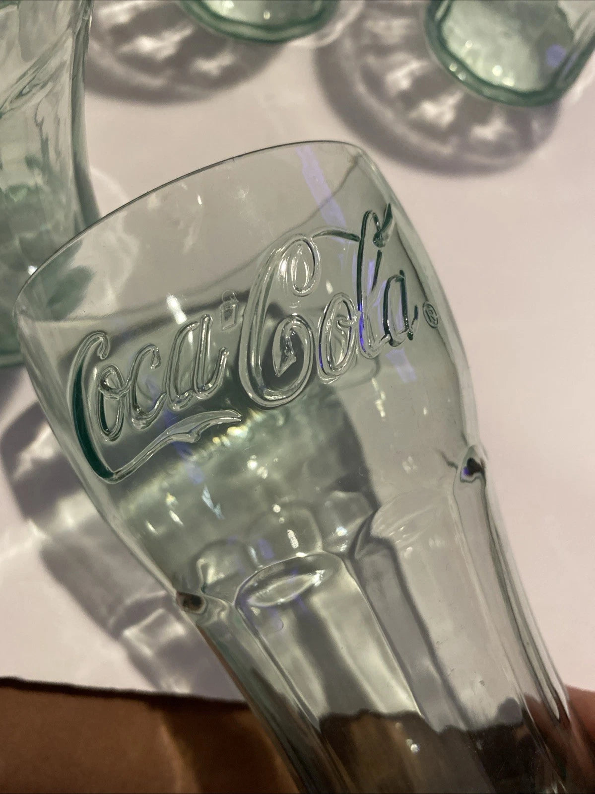 Set of 7 Coca -Cola Green Plastic Tumblers 6” Embossed Logo VTG Style Cups | eBay