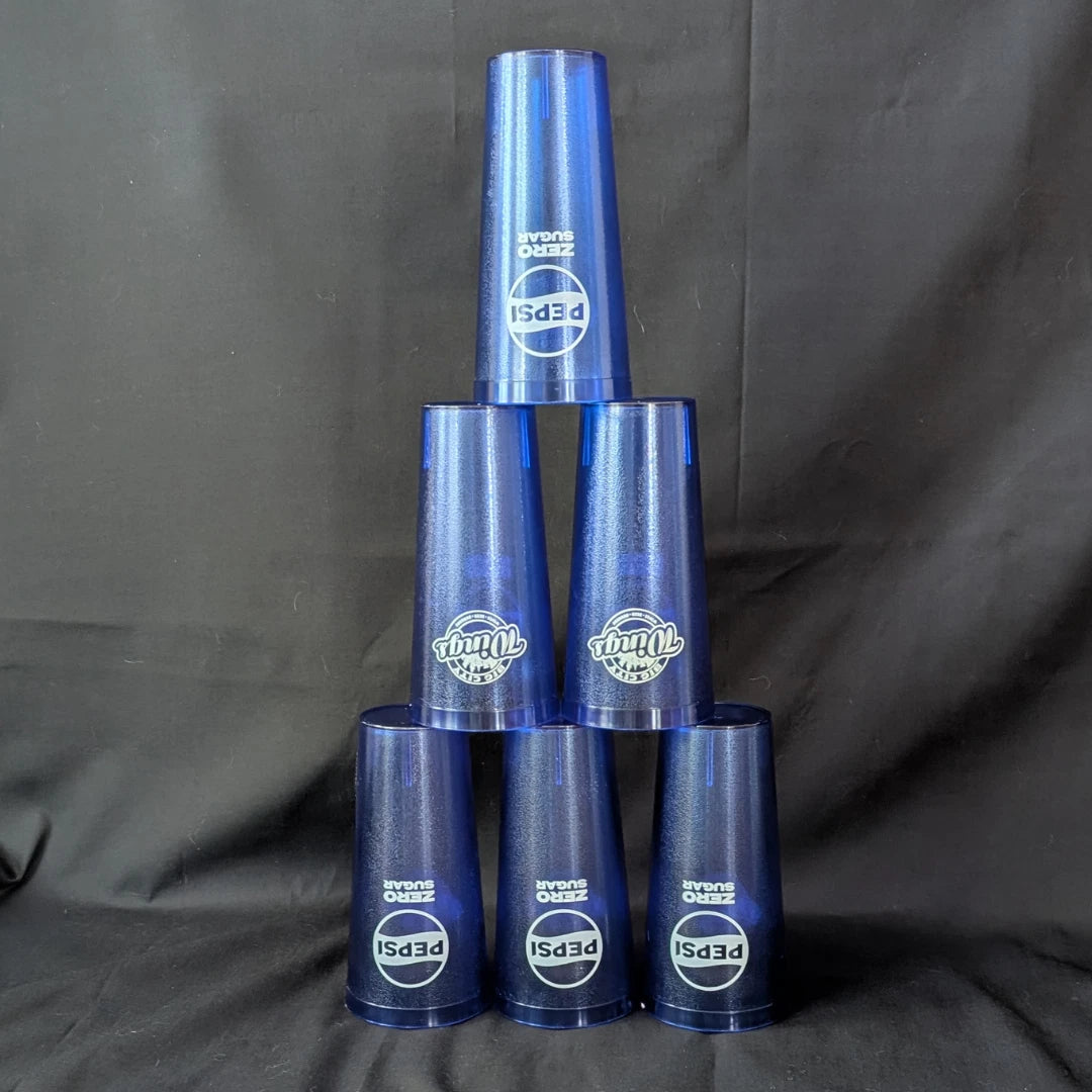 Pepsi Zero 24 oz Plastic Tumbler Cups, Cobalt Blue Set of 6, Big City Wings Logo | eBay
