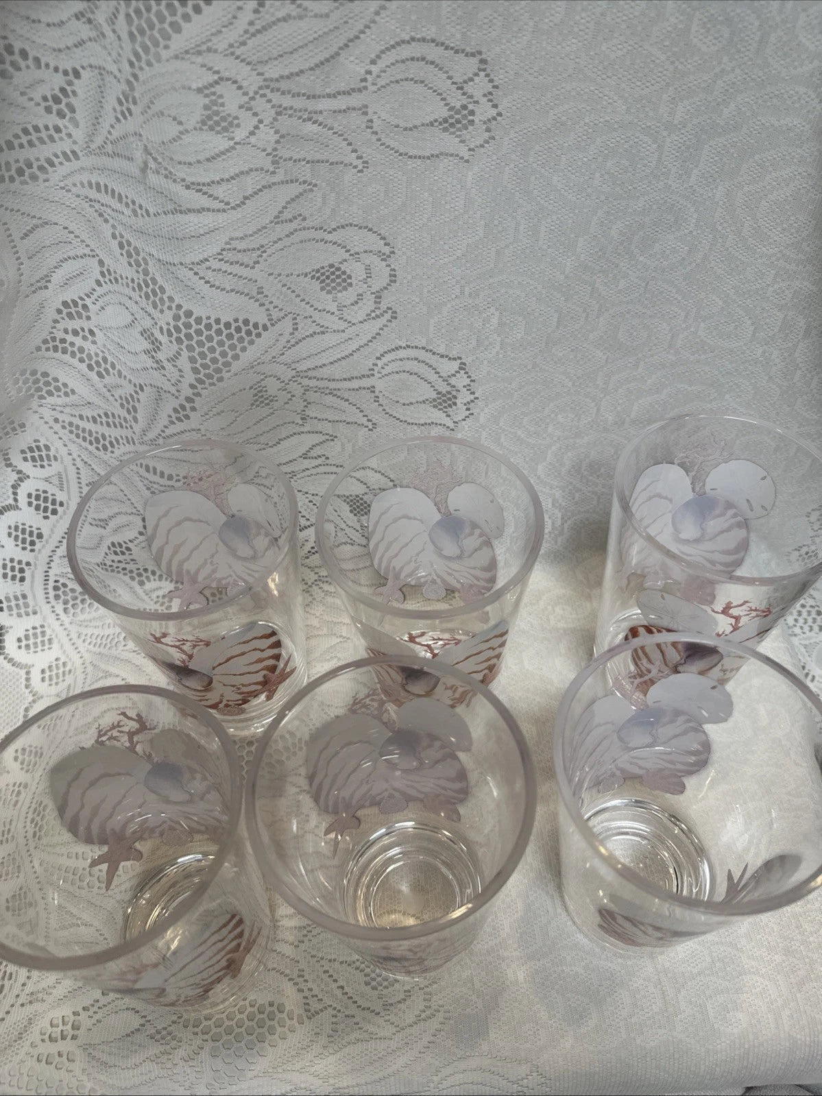 Seashell Acrylic Tumblers Seashells Conch Set of 6 Nautical | eBay