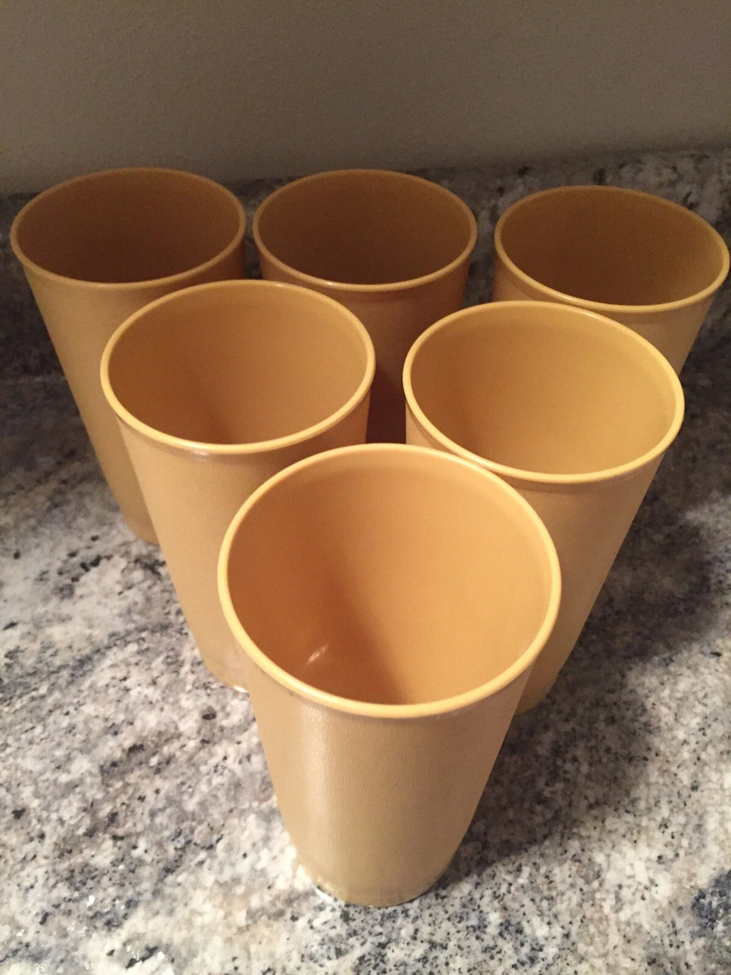 Vintage Tupperware Tumblers Drinking Glasses 12 Oz Harvest Gold Set of 6 Perf | eBay