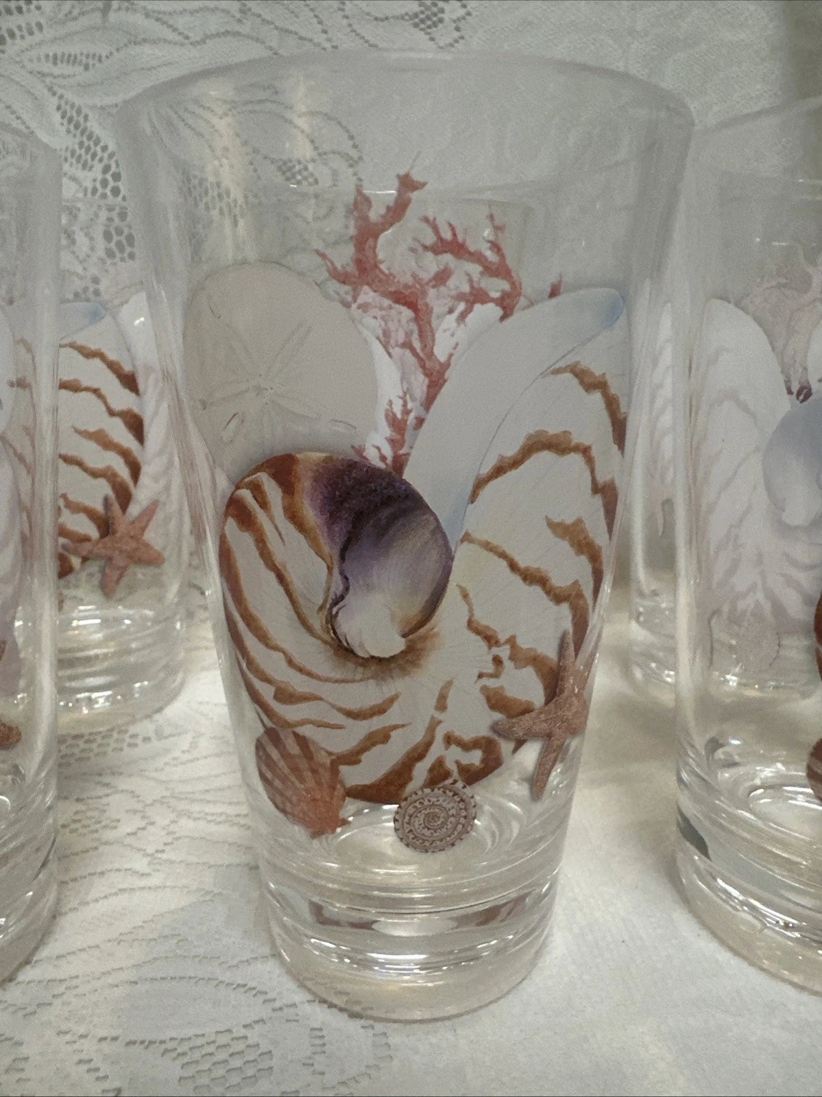 Seashell Acrylic Tumblers Seashells Conch Set of 6 Nautical | eBay