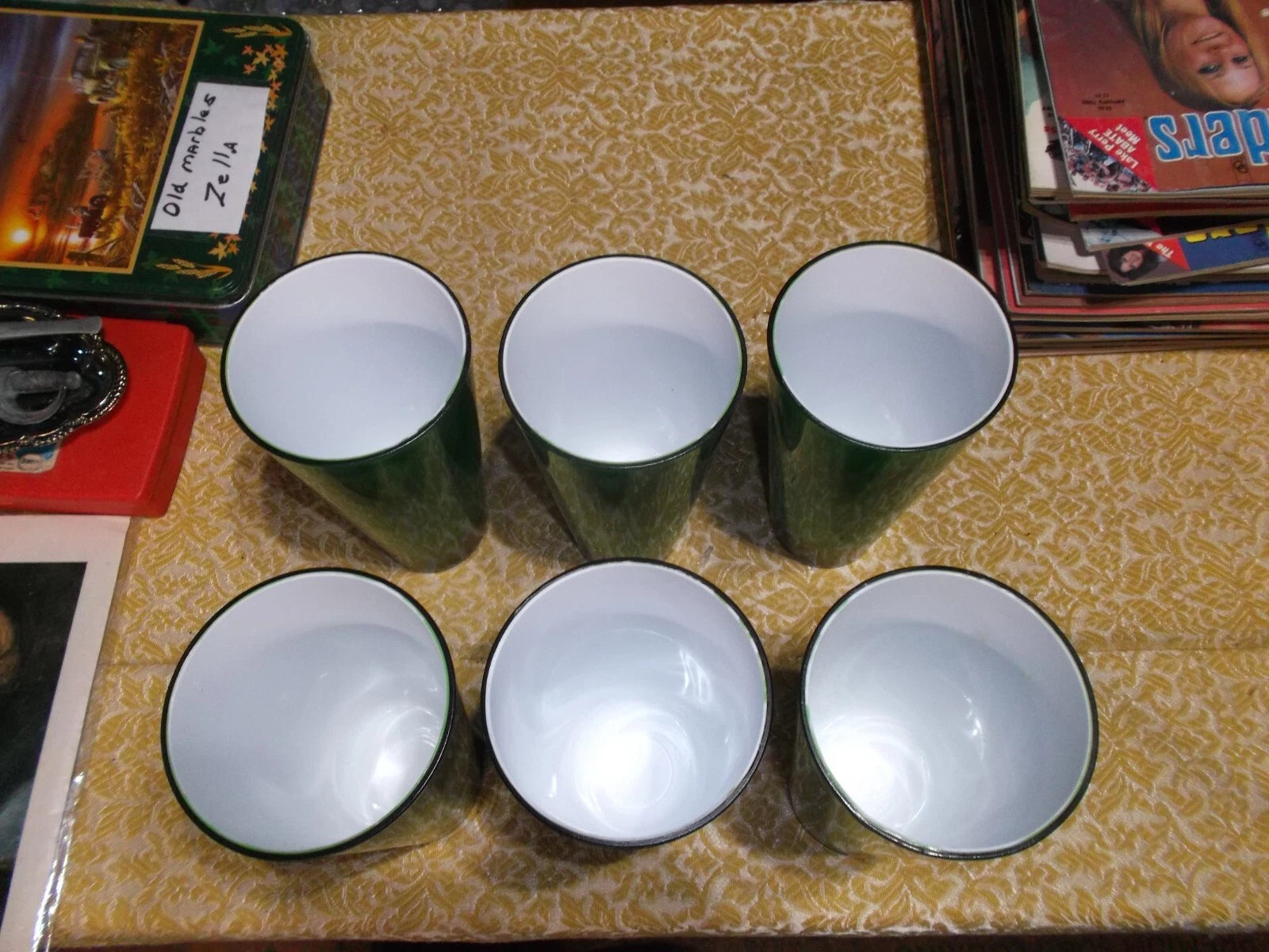Set of 6 Hard Plastic Tumblers Vivid Green | eBay