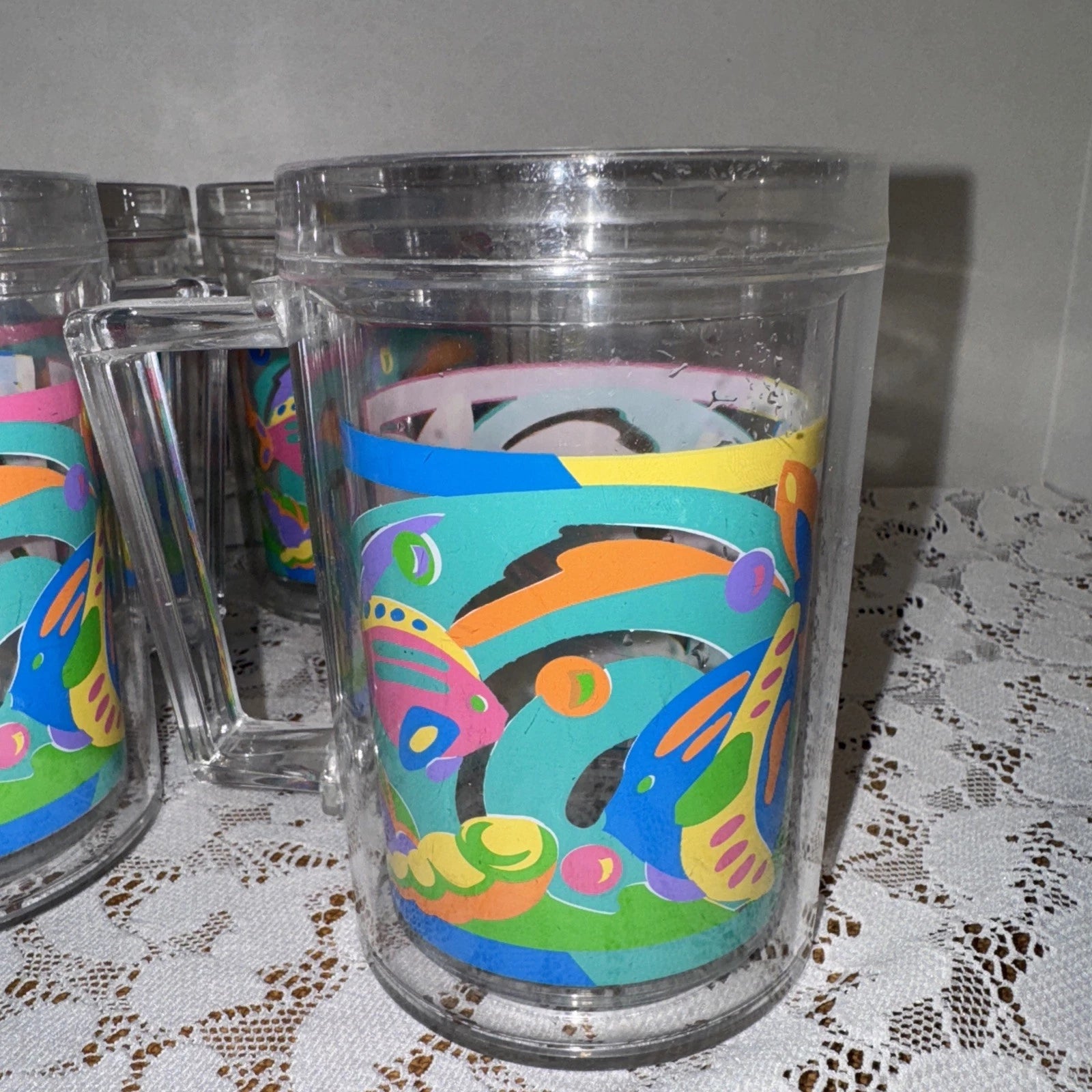 Tropical Fish Double Wall Plastic Tumblers Set Of 6 16 Oz Beach Party | eBay