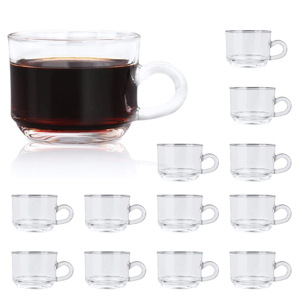Clear Glass Coffee Mug Set of 12 | 6 oz with Handle | Food Safe & Durable | eBay