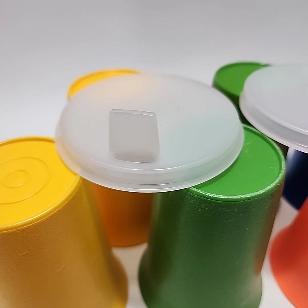 Set Of 6 Vintage Tupperware Bell Tumblers Kids Small Juice Cups #109 + 2 Covers | eBay
