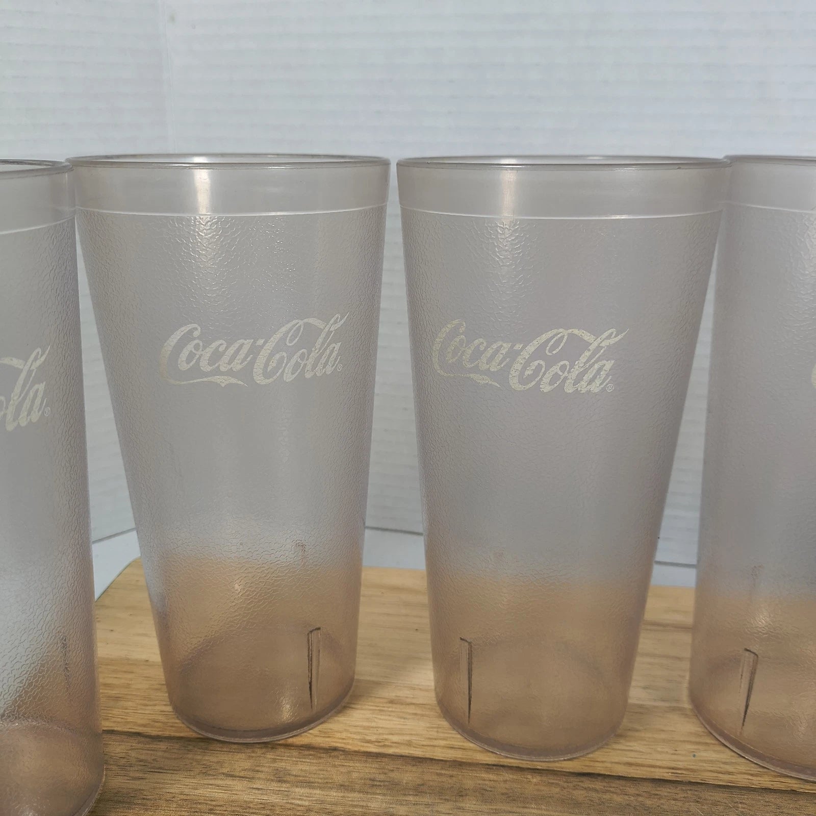 Lot of 6 Coca-Cola 24oz Clear Plastic Restaurant Cups Carlisle USA Vintage | eBay