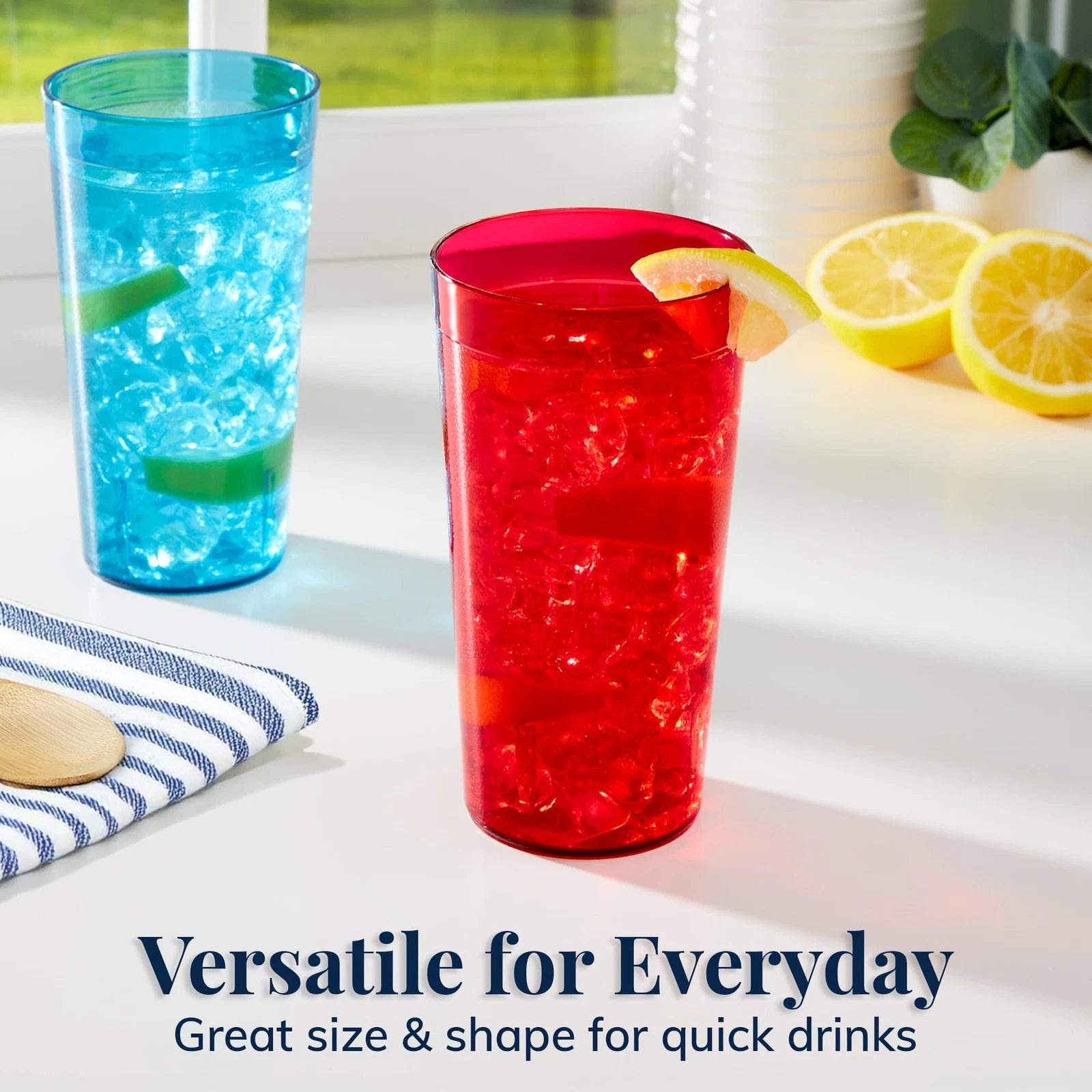 US Acrylic Cafe Plastic Reusable Tumblers (Set of 16) 20-ounce Water Cups Ass... 674894969943| eBay