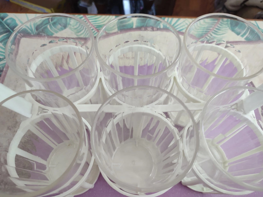 Vintage plastic drinking glasses with carrier | eBay