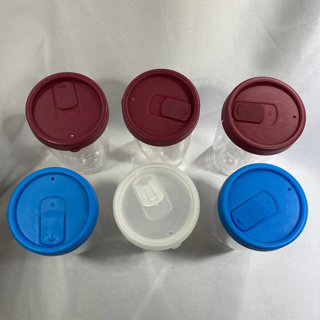 Wine Glass Plastic Tumbler Clear Encased Goblet Cups with Lid Set Of Six | eBay