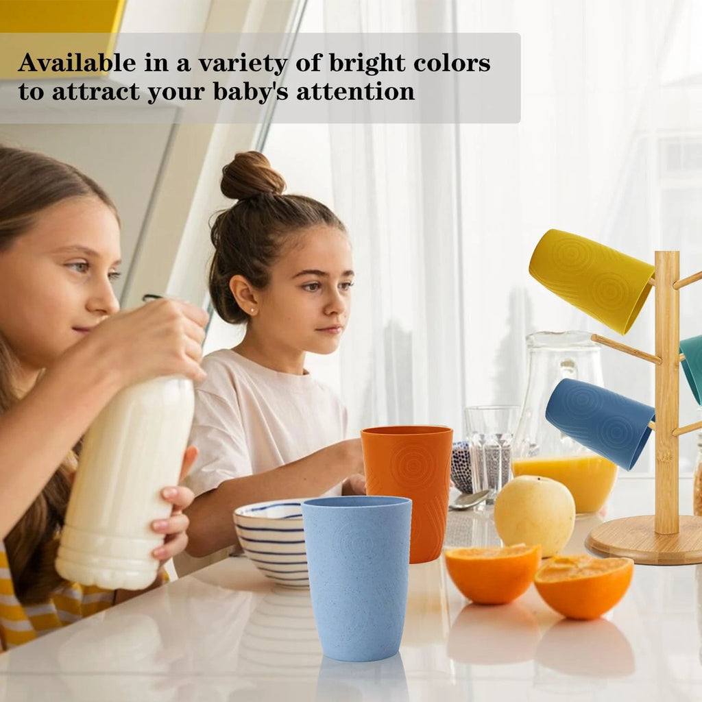 Wheat Straw Cups with Lid, Plastic Cups Set of 6, 16 Oz Unbreakable Kids Tumbler | eBay