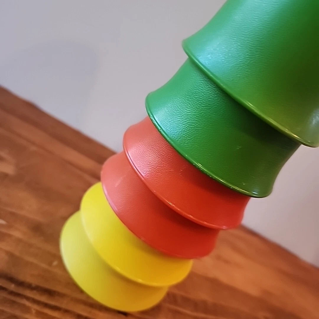 Set of 6 Vintage Tupperware Bell Tumbler Kids Cups #109 Green Yellow Red Plastic | eBay