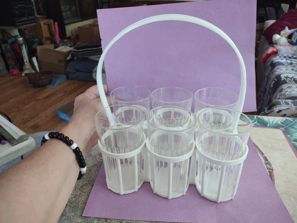 Vintage plastic drinking glasses with carrier | eBay