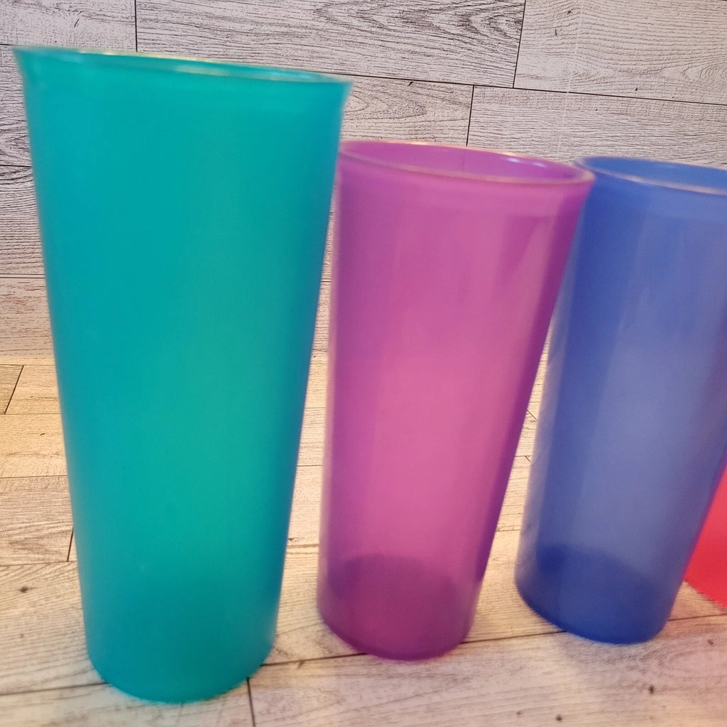 Vintage Tupperware Lot of 6 Jewel Tone Plastic Tumblers 9 12 16 oz Drinking Cups | eBay