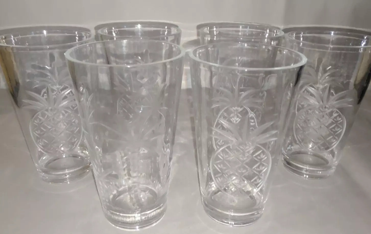 6pc Acrylic 21oz Drinking Glasses Tropical Designs Summer Pineapple | eBay