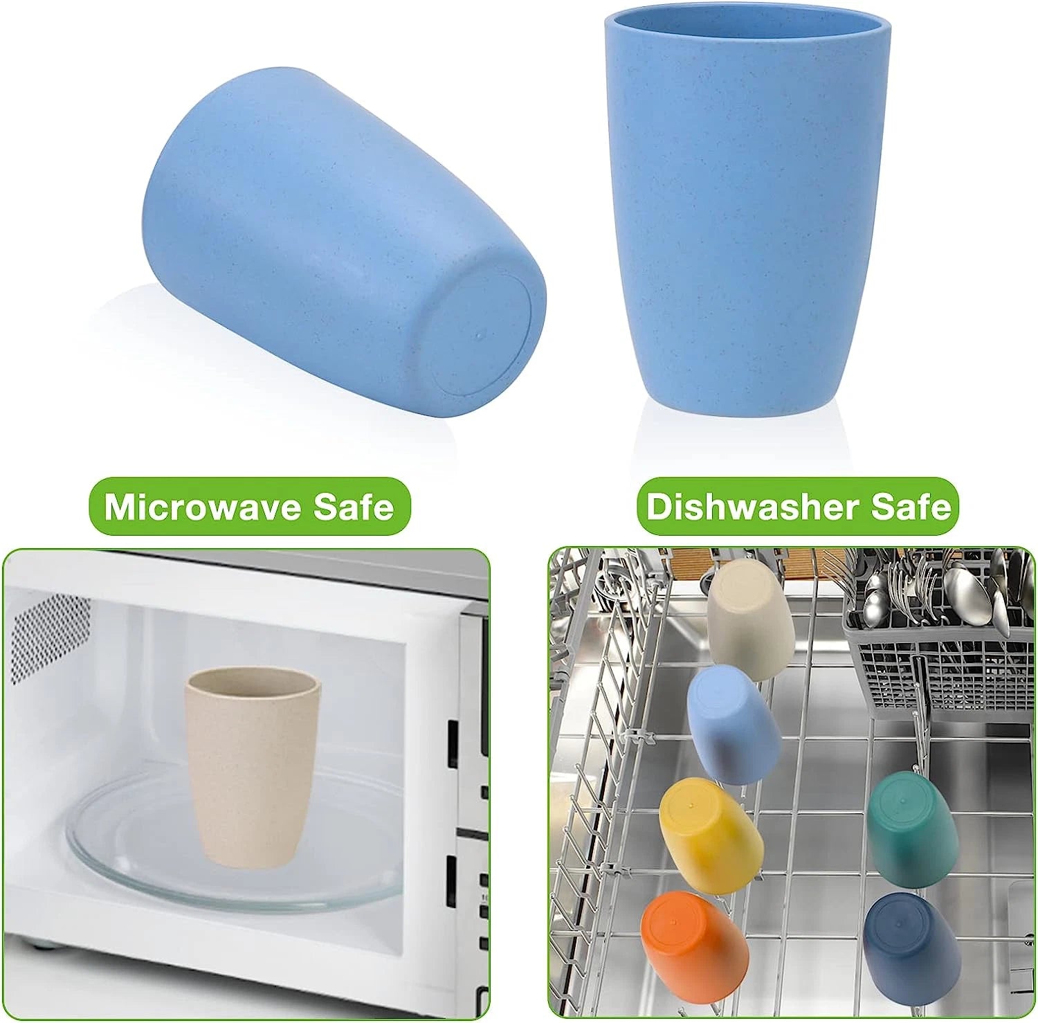 Wheat Straw Cups Set of 6 12Oz Unbreakable Reusable Stackable Tumbler Cups | eBay