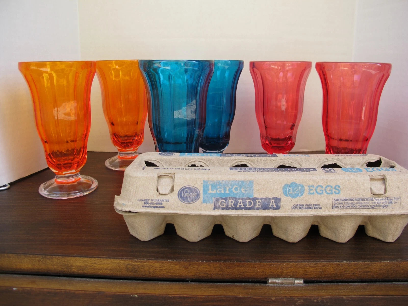 Whimsical Lucite Jewel Toned Tall Set of 6 Ice Cream Parlor Cups | eBay