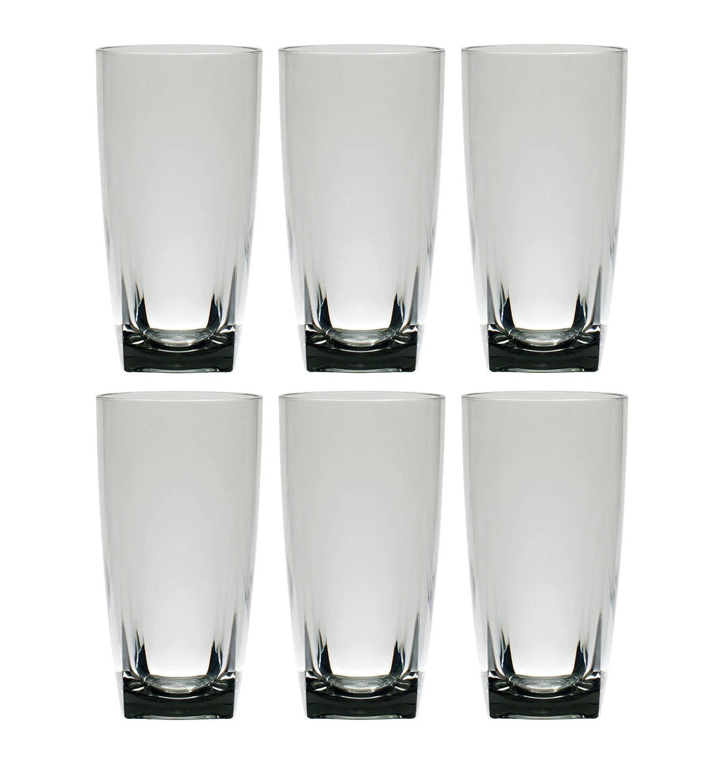 QG Clear Smoke Grey Acrylic 26 oz Iced Tea Cup with Square Base Tumbler Set of 6 | eBay
