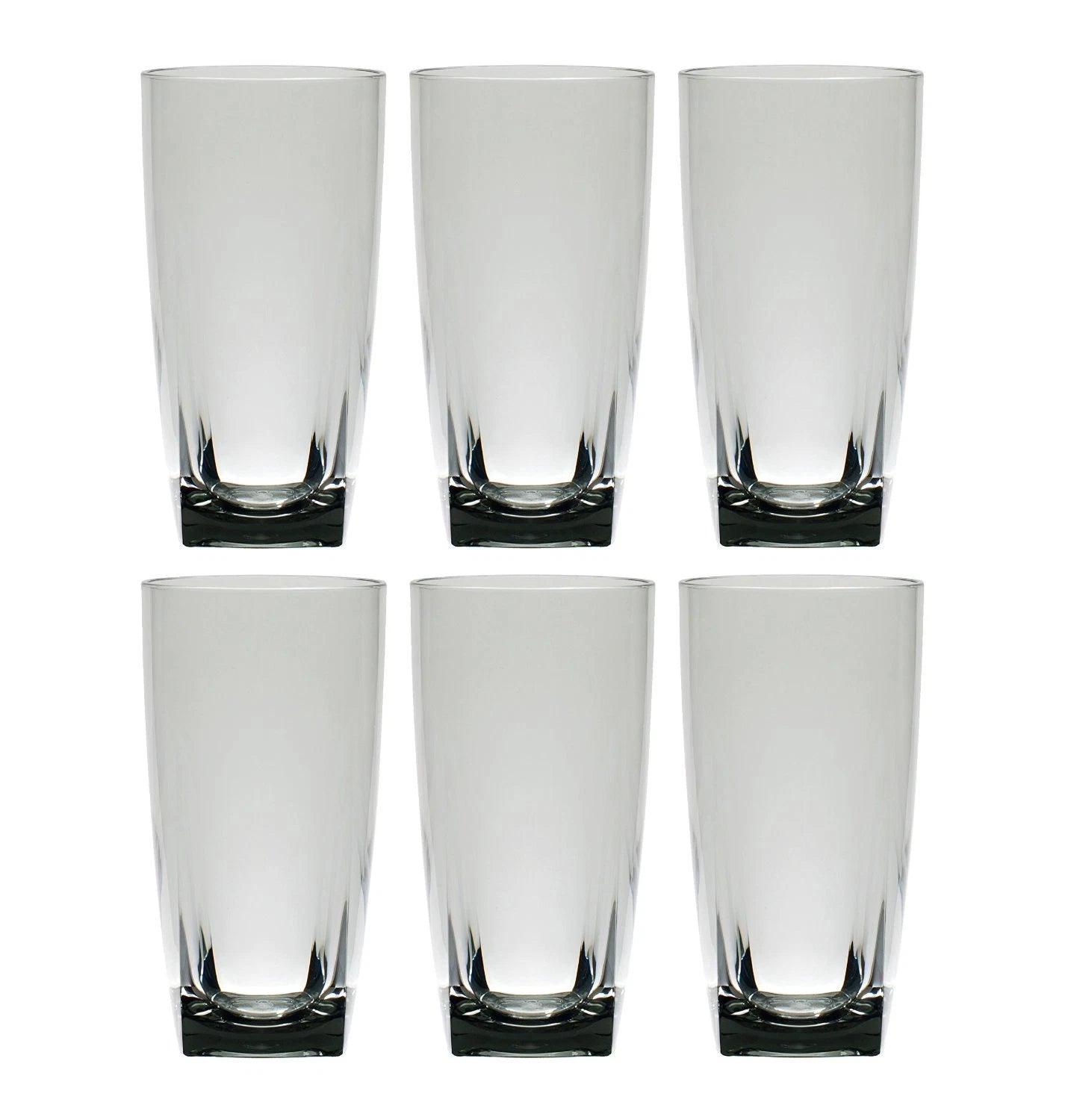 QG Clear Smoke Grey Acrylic 26 oz Iced Tea Cup with Square Base Tumbler Set of 6 | eBay