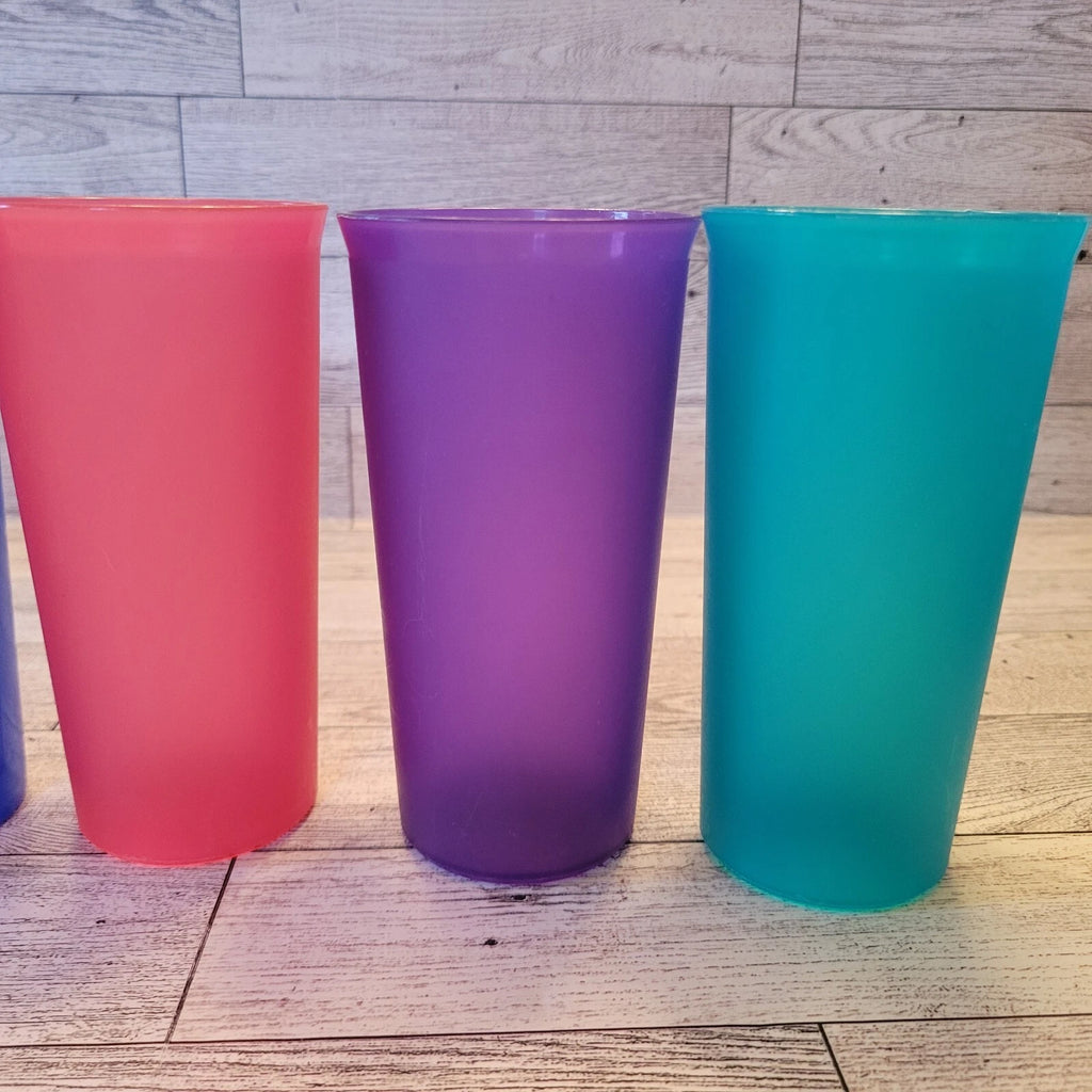 Vintage Tupperware Lot of 6 Jewel Tone Plastic Tumblers 9 12 16 oz Drinking Cups | eBay